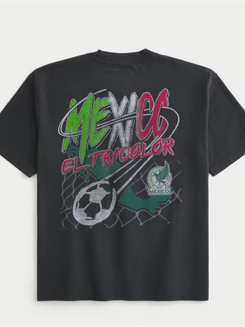 Hollister Mexico Tricolor Graphic Tee - Black with Green & Red - Picture 2 of 4